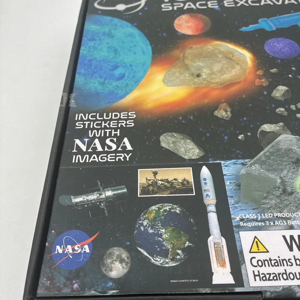 NEW 10-in-1 space excavation dig kit includes stickers with NASA IMAGERY & light